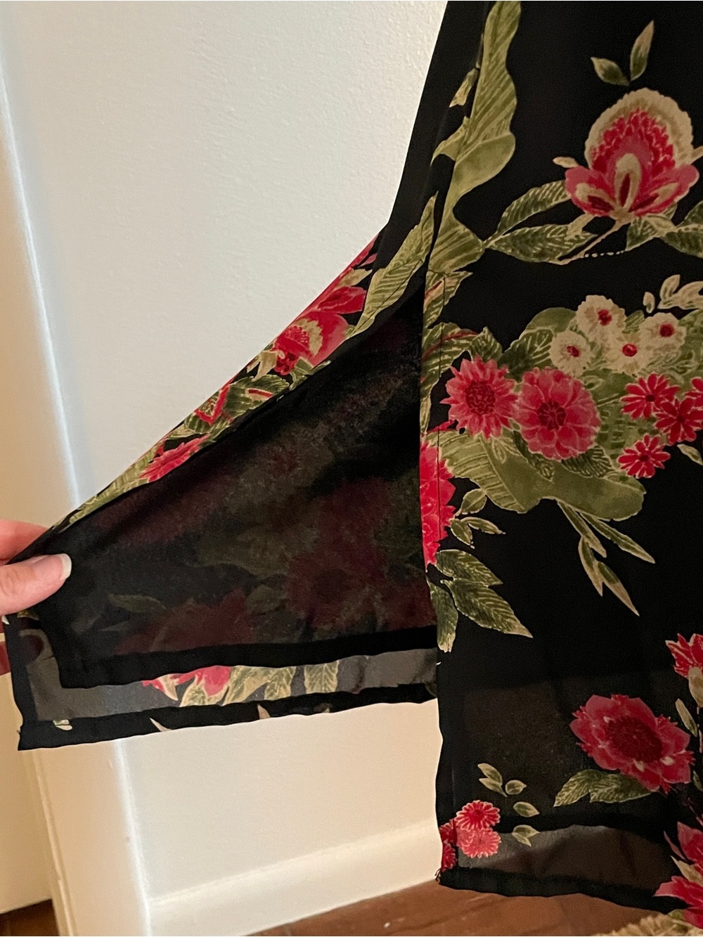 Emma James Midi Skirt Womens 4 Black Floral Print A-Line Cottagecore Boho Y2K - Picture 6 of 11